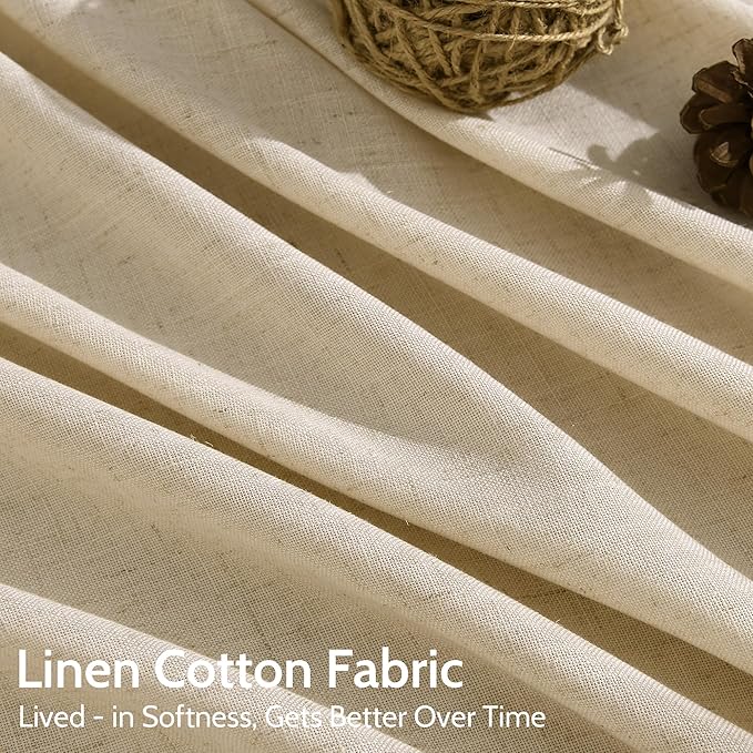 Extra Long Tan Linen Curtains 120 Inches - Image 4