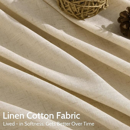 Extra Long Tan Linen Curtains 120 Inches - Image 4