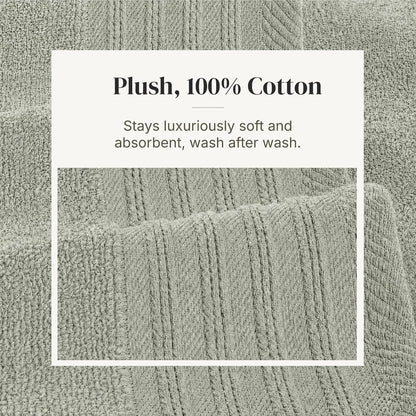modern threads 6 piece bath towel set – showing dimensions