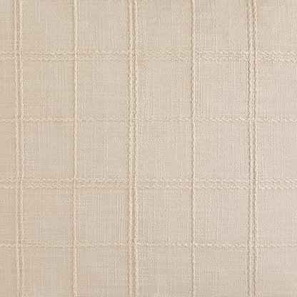 ZeeMart Linen Checked Throw Pillow Covers Set of 2, 18x18 Inch Beige/Cream - Image 4