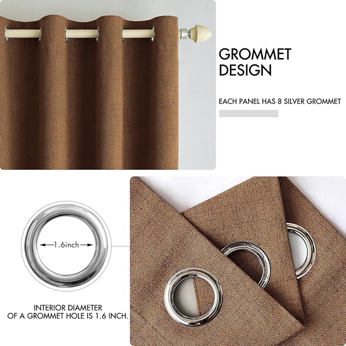 MIULEE 100% Blackout Linen Curtains - Image 4