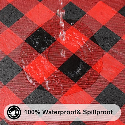 Smiry Rectangle Picnic Table Cloth, Elastic Waterproof Fitted Vinyl Tablecloths - Image 3