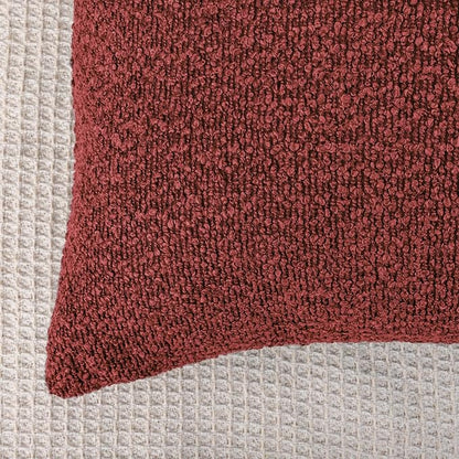 14x36 inch Boucle Lumbar Pillow Cover, Burgundy Woven Texture Neutral Long - Image 4