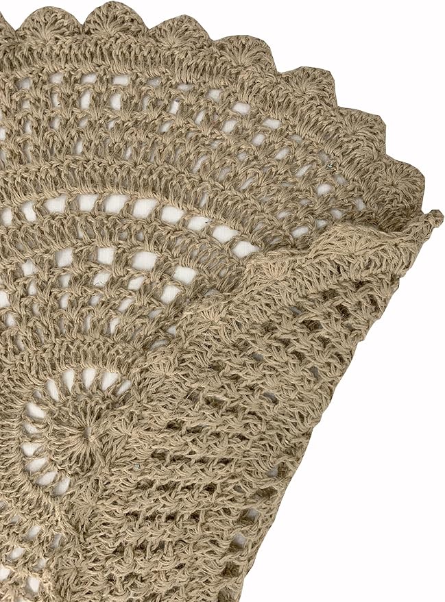 Ramanta Home Jute Handmade Natural Crochet Woven Rug 3 Feet Round, Anti- Slip - Image 5