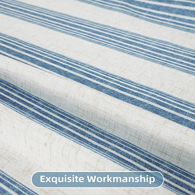 DriftAway Farmhouse Vertical Striped Linen Blend Textured Light Filtering Semi - Image 6