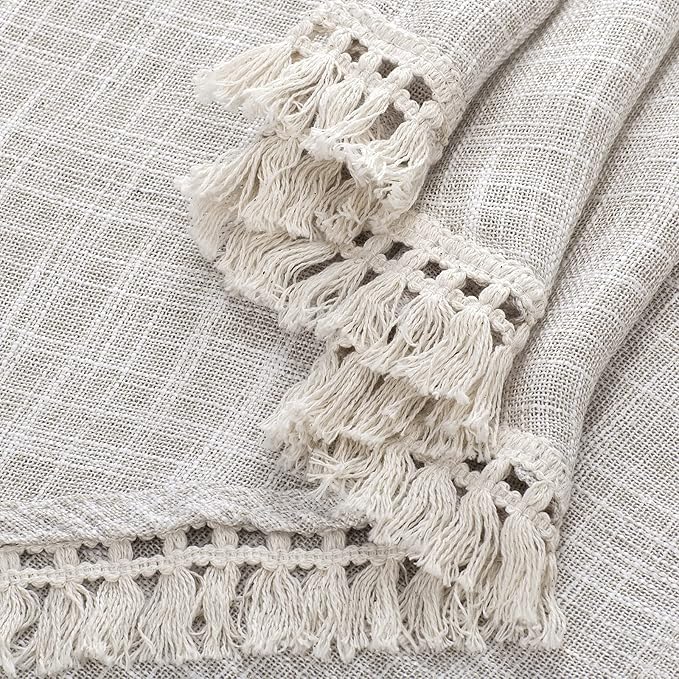Beda Home Tassel Linen Textured Swag Valances - Image 3