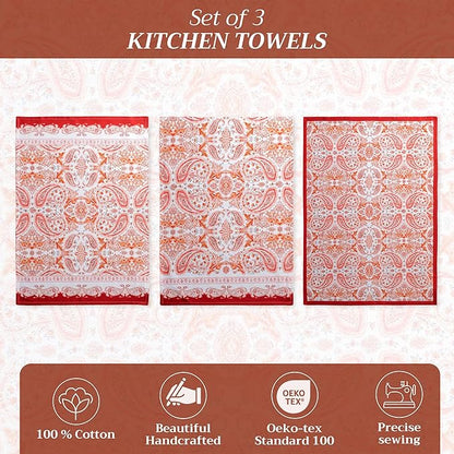 Maison d' Hermine Kitchen Towels Set of 3 100% Cotton 20" x 27.5" Reusable - Image 2