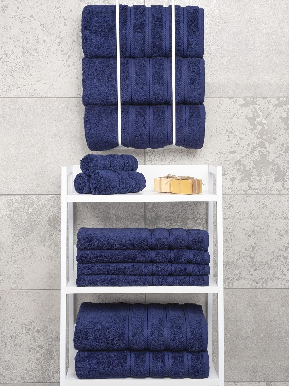 american soft linen 100% cotton luxury turkish towels on a desk or shelf