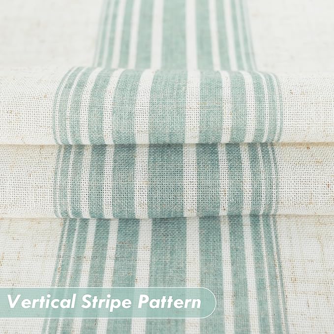 DriftAway Farmhouse Vertical Striped Linen Blend Textured Light Filtering Semi - Image 3