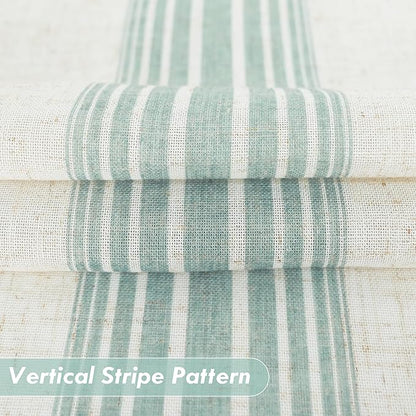 DriftAway Farmhouse Vertical Striped Linen Blend Textured Light Filtering Semi - Image 3