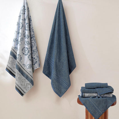 modern threads 6 piece bath towel set – shown in use