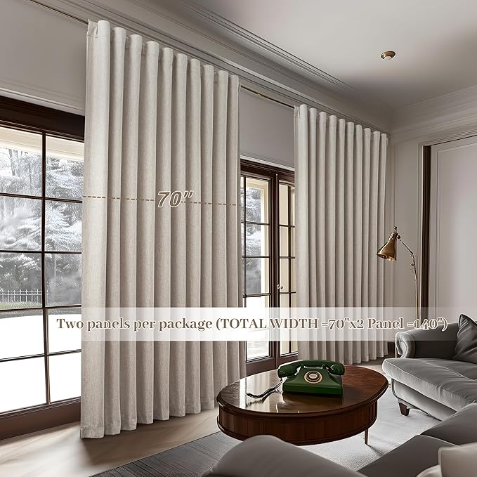 Curtains 70 Inch Length Wide Pleated Blackout Curtain - Image 6