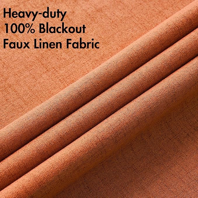MIULEE 100% Blackout Linen Curtains - Image 5