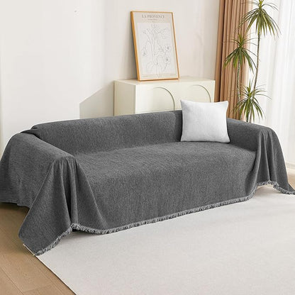 MYSKY HOME Loveseat Cover Charcoal Gray Couch Cover Sectional Couch Covers - Image 8