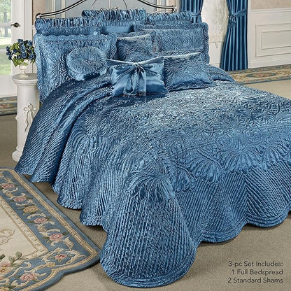 Touch of Class Portia Luxury Bedding | Rich Sapphire Blue | Premier Quilted - Image 2