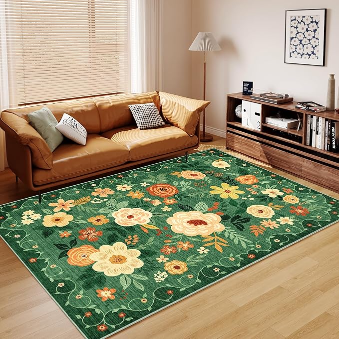 DUKINO 6x9 Area Rug, Floral Rugs - Image 8