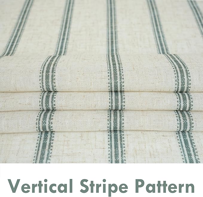 DriftAway Farmhouse Vertical Striped Linen Blend Textured Light Filtering Semi - Image 6