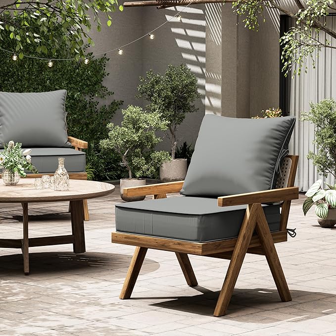 Outdoor Seat Cushion Set 22 L × 24 W × 5 H Inch Waterproof & Fade Resistant - Image 7