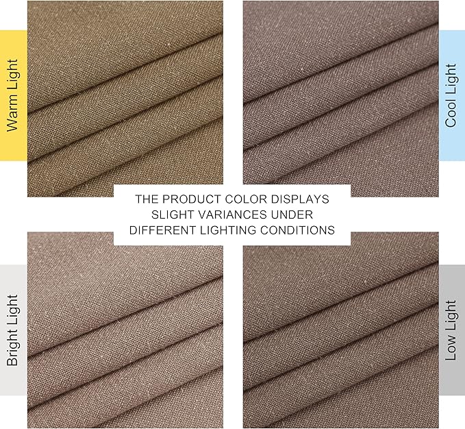 NICETOWN Linen Brown Curtains 84 inch Long, Grommet Privacy Added Thick Flax - Image 8