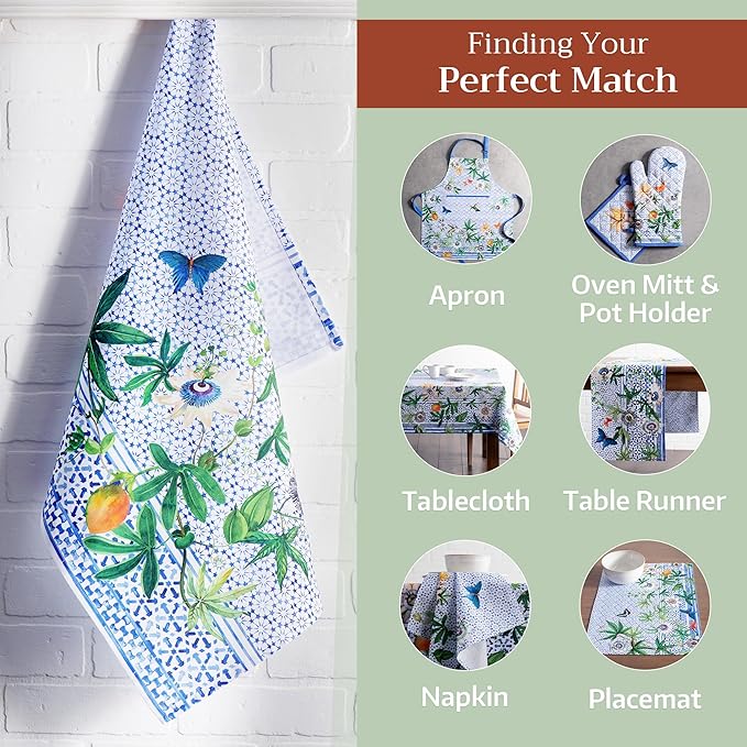 Maison d' Hermine Kitchen Towels Set of 3 100% Cotton 27.50" x 20" Reusable - Image 6