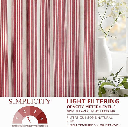 DriftAway Farmhouse Vertical Striped Linen Blend Textured Light Filtering Semi - Image 5