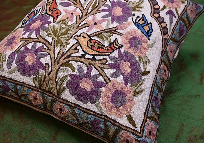 Tree of Life Pillow Cover Lavender Floral Pillowcase Botanical Flower Pillows - Image 2