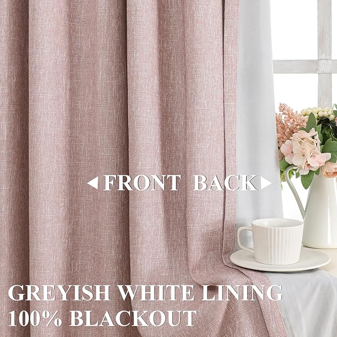Vision Home Pink Pinch Pleated Total Blackout Curtains Room Darkening Window - Image 2