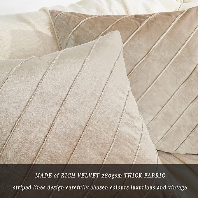 GIGIZAZA Decorative Velvet Pillow Covers 20x20, Living Room Square Cushion - Image 2