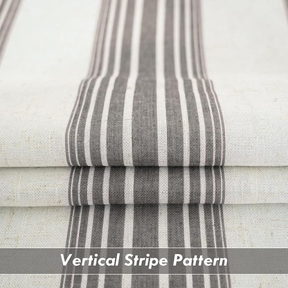 DriftAway Farmhouse Vertical Striped Linen Blend Textured Light Filtering Semi - Image 3