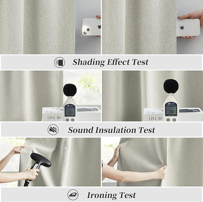 KEQIAOSUOCAI Linen Textured Blackout Curtains, Heat and Full Light Blocking - Image 6