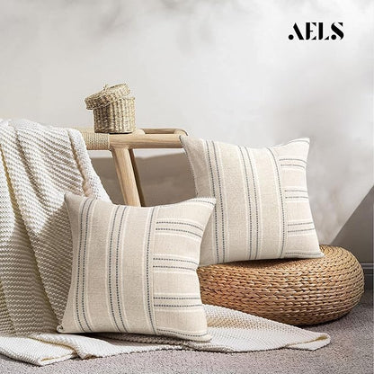 AELS 16x16 Decorative Farmhouse Linen Throw Pillow Covers, Boho Textured Pillow - Image 5