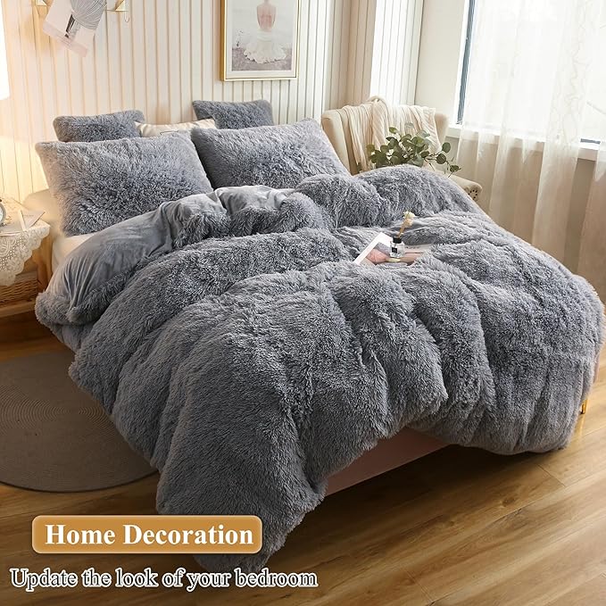 XeGe Faux Fur Throw Pillow Cases, Plush Shaggy Ultra Soft Pillow Covers - Image 6