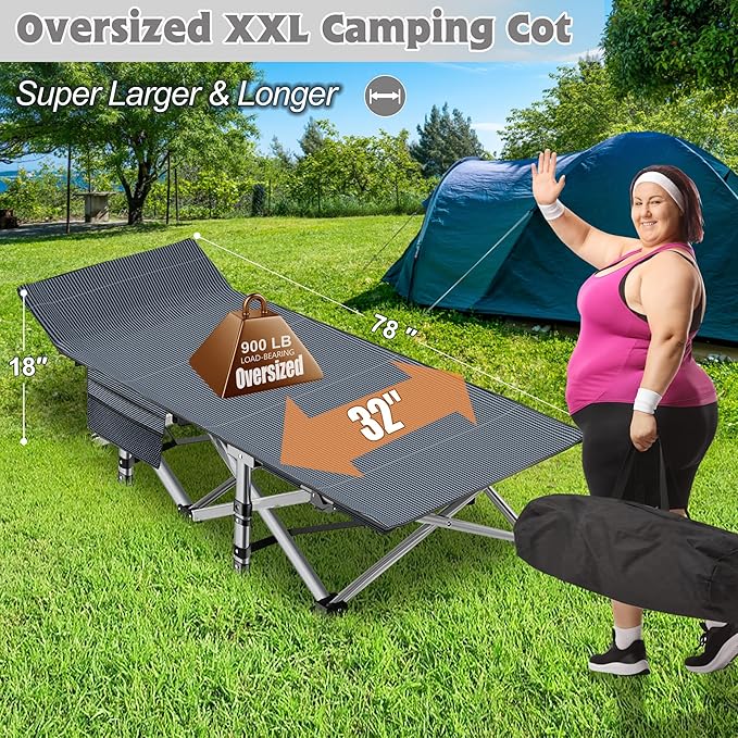 ABORON XXL Camping Cot for Adults 900LBS - Image 2