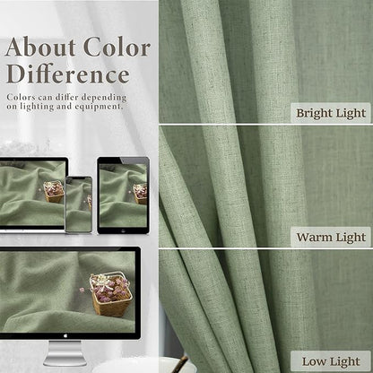 Light Sage Curtains 90 Inches Long - Image 3