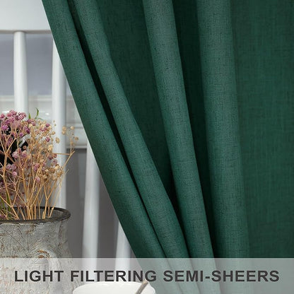 Pitalk Dark Green Curtains 63 Inch Length - Image 4