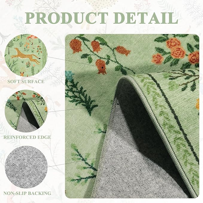 DUKINO 2x5 Rug for Hallway, Washable Kitchen Runner Rug - Image 5