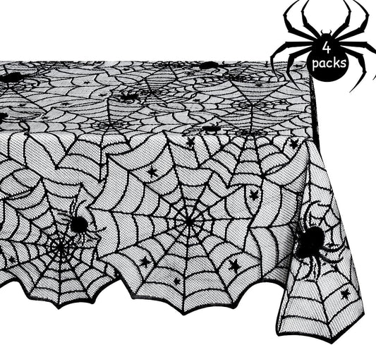 Halloween Lace Tablecloths Black Table Cloths Spiderweb Table Fabrics Decor