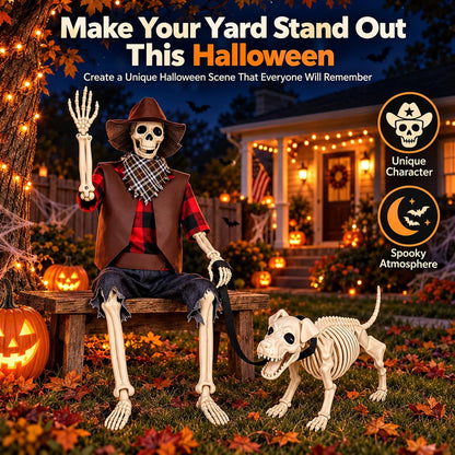 Skeleton for Halloween Decoration Outdoor, Halloween Decor for Yard Porch