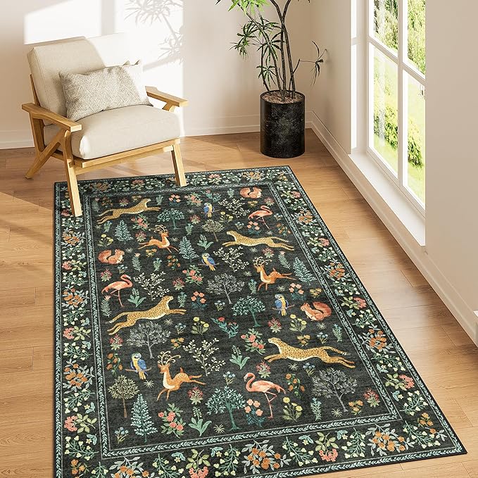 DUKINO 3x5 Rug, Washable Animal Area Rug by DUKINO