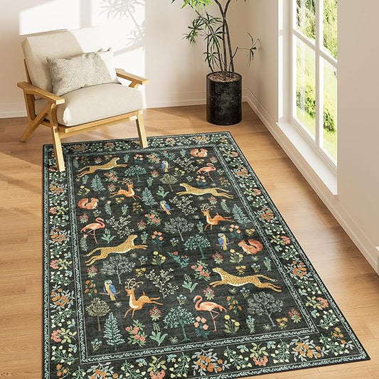 DUKINO 4x6 Rug, Washable Animal Area Rug by DUKINO