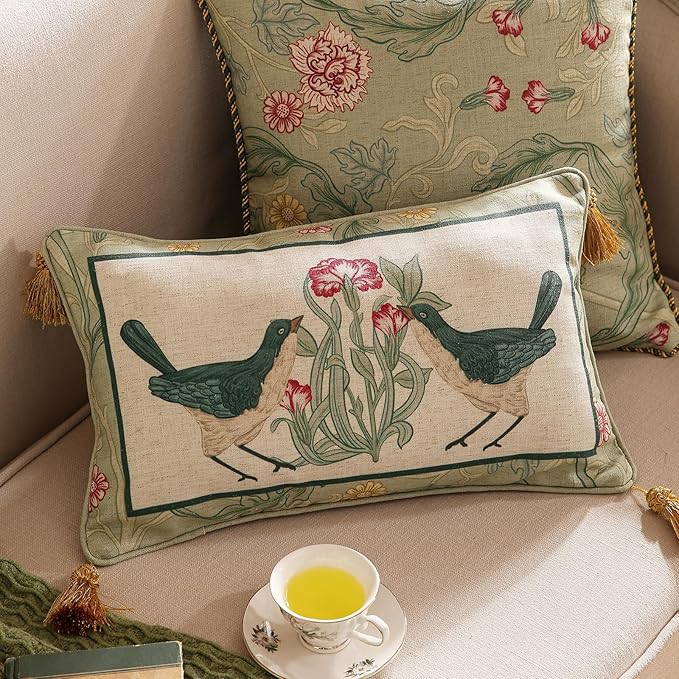 patdrea Designer Rectangle Throw Pillow Covers, Farmhouse Linen - Image 2
