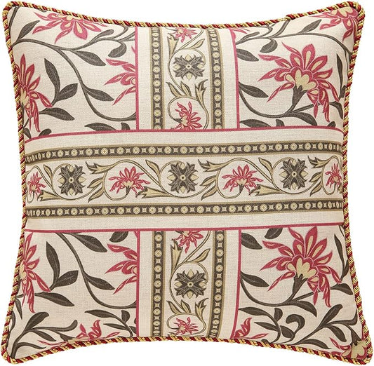 patdrea Designer Throw Pillow Covers, Vintage Red Linen Pillowcases by Welcometopatdrea