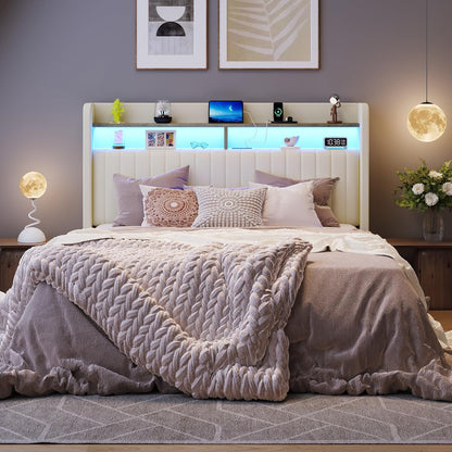 sha cerlin full size led lift up storage, front angle view