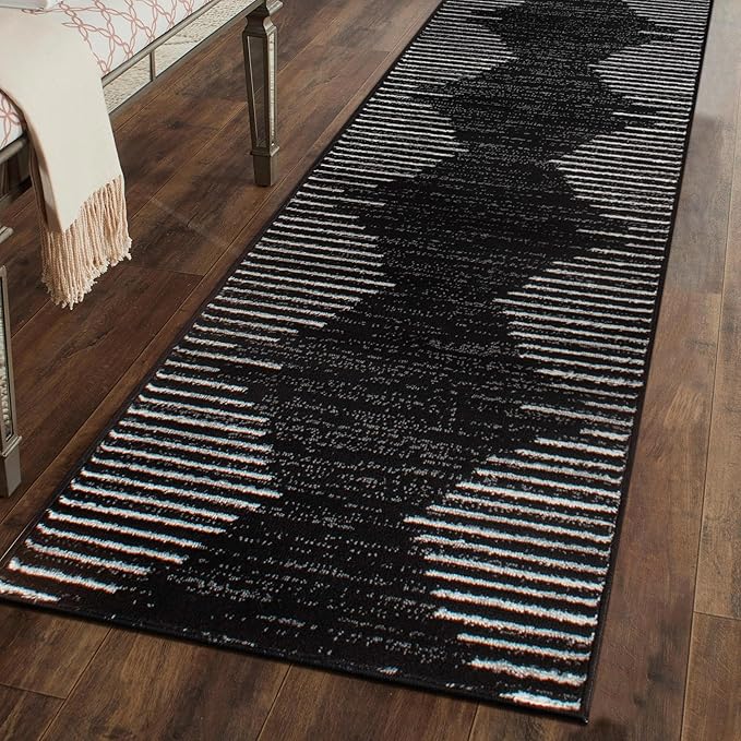 Rugshop Bohemian Stripe Stain Resistant High Traffic Living Room Kitchen - Image 10