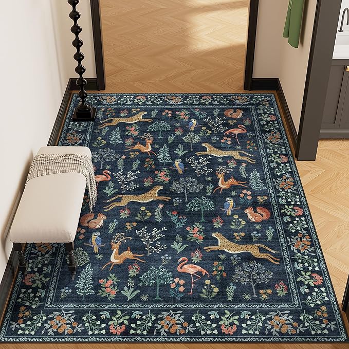 DUKINO 3x5 Rug, Washable Animal Area Rug - Image 5
