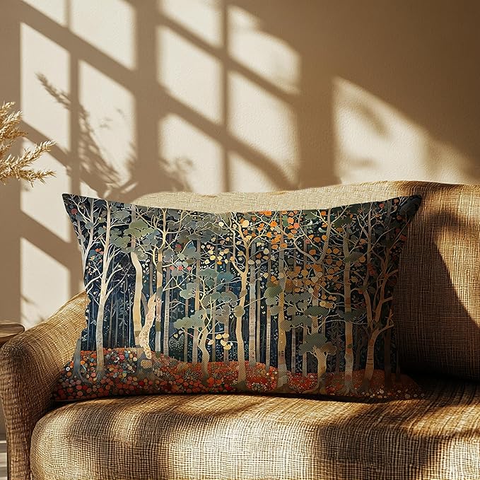 Rustic Autumn Forest Pillow Covers 20x12 Double-Sided, Fall Home Room Decor - Image 5