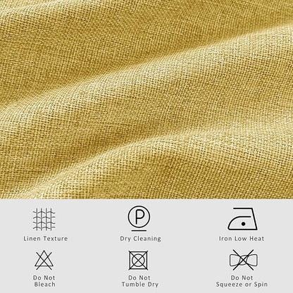 Macochico 120”Wx102”L 100% Blackout Linen Curtains Pinch Pleated Thermal Panels - Image 5