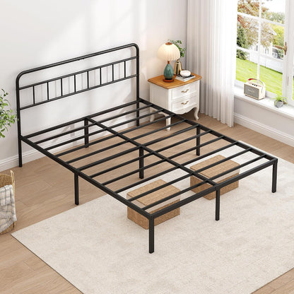 queen bed frame with classic headboard, black, package contents