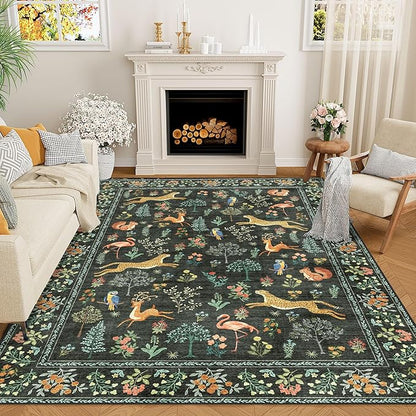 DUKINO 6x9 Rug, Washable Animal Living Room Rug by DUKINO
