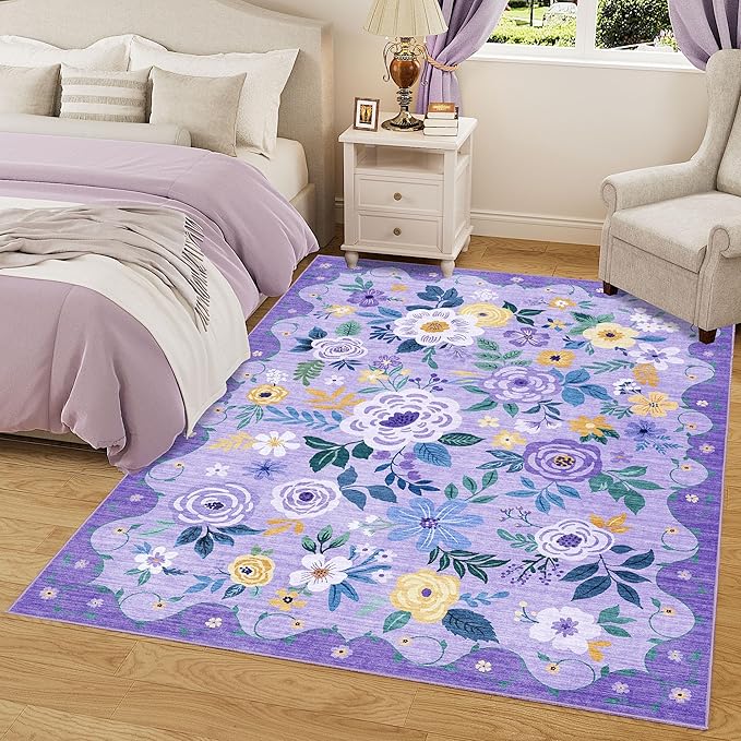 DUKINO 6x9 Area Rug, Floral Rugs - Image 2